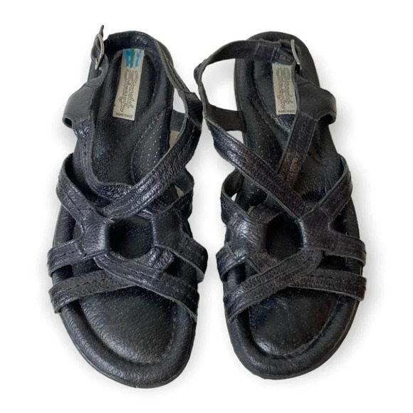 Arnold Churgin Black Strapped Sandals 6.5 - Picture 3 of 9